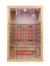 Venetian 2-Person Sauna:  Full Spectrum Indoor Premium Canadian Hemlock Low EMF Sauna 10 Heaters Chromotherapy Reflexology