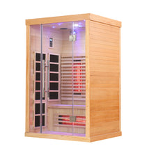 Venetian 2-Person Sauna:  Full Spectrum Indoor Premium Canadian Hemlock Low EMF Sauna 10 Heaters Chromotherapy Reflexology