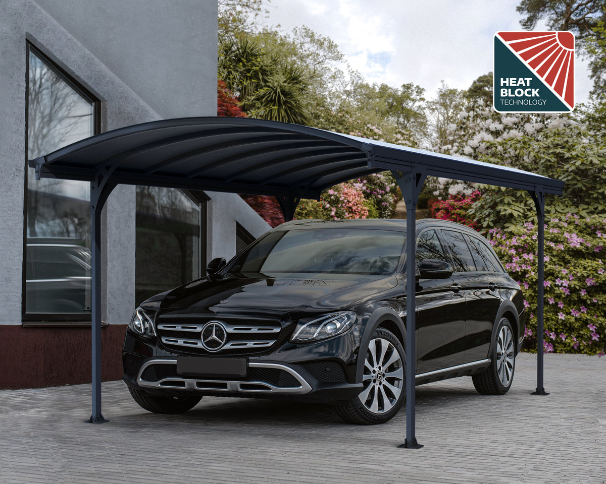 10x16 Grey Panel Vitoria Polycarbonate Carport | CANOPIA by PALRAM