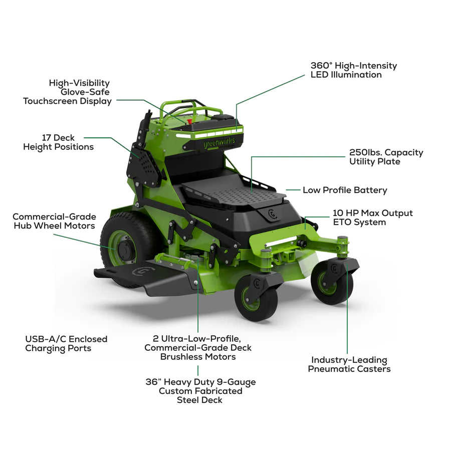 OptimusZ Stand On Zero Turn Electric Mower by Greenworks