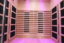 Venetian 2-Person Sauna:  Full Spectrum Indoor Premium Canadian Hemlock Low EMF Sauna 10 Heaters Chromotherapy Reflexology