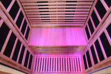 Venetian 2-Person Sauna:  Full Spectrum Indoor Premium Canadian Hemlock Low EMF Sauna 10 Heaters Chromotherapy Reflexology