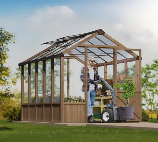 Natura Cedar Frame Polycarbonate Greenhouse Kit | CANOPIA by PALRAM