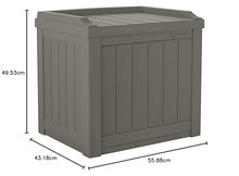 Outdoor Storage Box - 22 Gallon Stone Gray Resin Outdoor Deck Box with Seat, Weatherproof Patio Storage Bin Container for Keeping Cushions, Tools, & Towels for Pool, Yard, & Garden