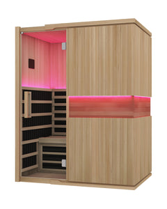 Blisspod Full Spectrum Sauna, Canadian Hemlock Ultra Low EMF, Infrared & Red Glass Heater & Chromotherapy – 3 Person