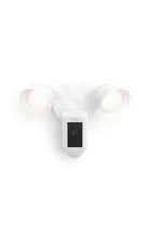 Ring Floodlight Cam Wired Plus with motion-activated 1080p HD video, White