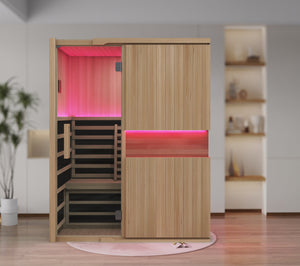 Blisspod Full Spectrum Sauna, Canadian Hemlock Ultra Low EMF, Infrared & Red Glass Heater & Chromotherapy – 3 Person