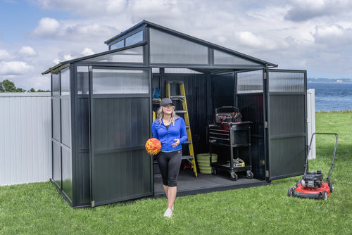 8 x 11 ft Black Aluminum Storage Shed