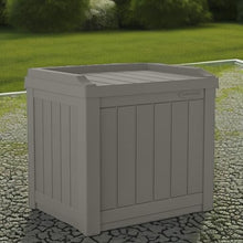 Outdoor Storage Box - 22 Gallon Stone Gray Resin Outdoor Deck Box with Seat, Weatherproof Patio Storage Bin Container for Keeping Cushions, Tools, & Towels for Pool, Yard, & Garden