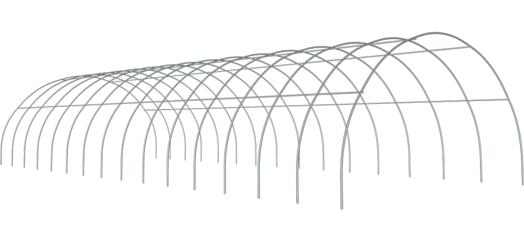 26 ft wide x 60 ft long x 13 ft high Greenhouse Round Frame with Ribs/Purlins (no end panels)