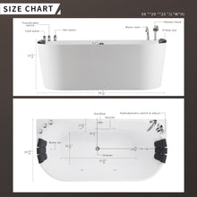 Acrylic Freestanding Tub Hydromassage Oval Shaped Whirlpool 8 Water Jets Soaking SPA