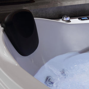 Empava 59" Corner Whirlpool Bathtub for 2-Person, Luxury Jetted Spa Tub with 10 Hydro Massage Jets, Built-in Heater