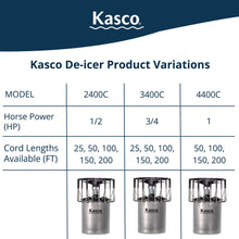 Kasco Deicer 1/2 HP Lake & Pond De-icer 120V – Single Phase with 25 Ft Electric Power Cord | Water Deicer for Ponds, Lakes & Dock Bubbler