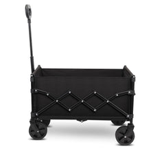 Foldable Utility Wagon Cart with Wheels and Telescopic Handle for Gardening Camping Shopping and Outdoor Sport