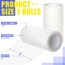 2 Pack 8" x 115' Roll of Greenhouse Repair Tape 6.3 mil Thickness Greenhouse Plastic Tape Clear UV Resistant for Repairing Greenhouses Plastic Sheeting Polyethylene Film for Seaming Splicing