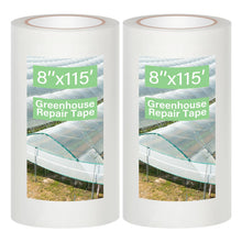 2 Pack 8" x 115' Roll of Greenhouse Repair Tape 6.3 mil Thickness Greenhouse Plastic Tape Clear UV Resistant for Repairing Greenhouses Plastic Sheeting Polyethylene Film for Seaming Splicing