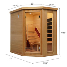 Infrared Wood Sauna, 1 or 2 Person Home Canadian Hemlock