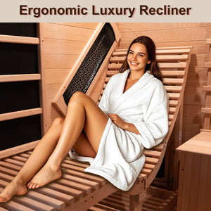 Infrared Wood Sauna, 1 or 2 Person Home Canadian Hemlock