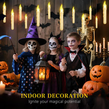 Halloween Decorations, 12PCS Floating Light Candles with Magic Wand Remote, Battery Operated Flameless LED Candles Halloween Decor for Halloween Spooky Theme Indoor Outdoor Décoration, Warm Light