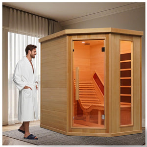 Infrared Wood Sauna, 1 or 2 Person Home Canadian Hemlock