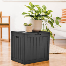 30 Gallon Deck Box Outdoor Storage Box, Waterproof Resin Package Delivery and Storage Box with Lockable Lid for Patio Furniture Cushions, Pool Accessories, Garden Tools, Black