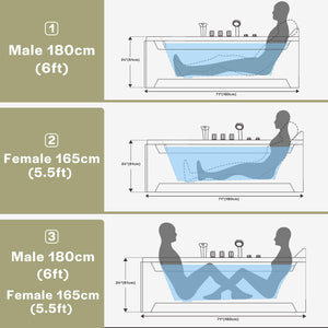 Whirlpool Bathtub 2 Person Hydromassage With Water Jets
