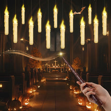 Halloween Decorations, 12PCS Floating Light Candles with Magic Wand Remote, Battery Operated Flameless LED Candles Halloween Decor for Halloween Spooky Theme Indoor Outdoor Décoration, Warm Light