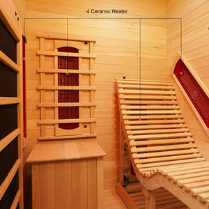 Infrared Wood Sauna, 1 or 2 Person Home Canadian Hemlock