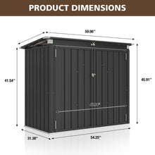 80 Cu. Ft Outdoor Metal Trash Can Storage Shed