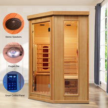 Infrared Wood Sauna, 1 or 2 Person Home Canadian Hemlock