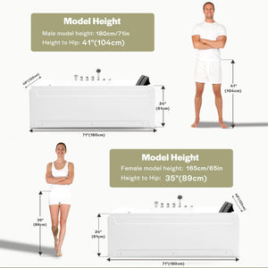 Whirlpool Bathtub 2 Person Hydromassage With Water Jets