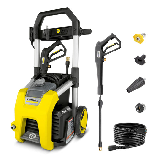 Electric Pressure Washer with 3 Spray Nozzles - Great for cleaning Cars, Siding, Driveways, Fencing