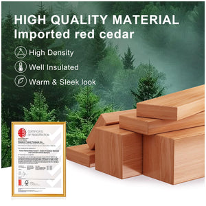 Outdoor Barrel Steam Sauna, Canadian Red Cedar for 3-4 Person