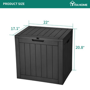 30 Gallon Deck Box Outdoor Storage Box, Waterproof Resin Package Delivery and Storage Box with Lockable Lid for Patio Furniture Cushions, Pool Accessories, Garden Tools, Black