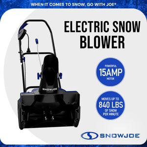 Snow Joe Electric Snow Blower, 22", Dual LED Lights, Cover Included