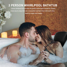 Empava 59" Corner Whirlpool Bathtub for 2-Person, Luxury Jetted Spa Tub with 10 Hydro Massage Jets, Built-in Heater