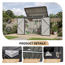 80 Cu. Ft Outdoor Metal Trash Can Storage Shed
