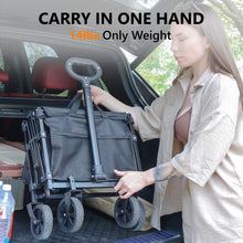 Foldable Utility Wagon Cart with Wheels and Telescopic Handle for Gardening Camping Shopping and Outdoor Sport