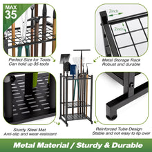 Garden Tool Organizer, Holds 35 Long Handled Tools for Garage Shed