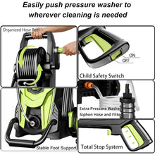 4500 PSI Pressure Washer, High Pressure Washer with 4 Quick Connect Nozzle & Foam Cannon & Filter, Power Washer for Cars/Fences/Driveways/Patio/Home Cleaning, Green