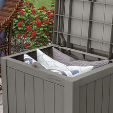 Outdoor Storage Box - 22 Gallon Stone Gray Resin Outdoor Deck Box with Seat, Weatherproof Patio Storage Bin Container for Keeping Cushions, Tools, & Towels for Pool, Yard, & Garden