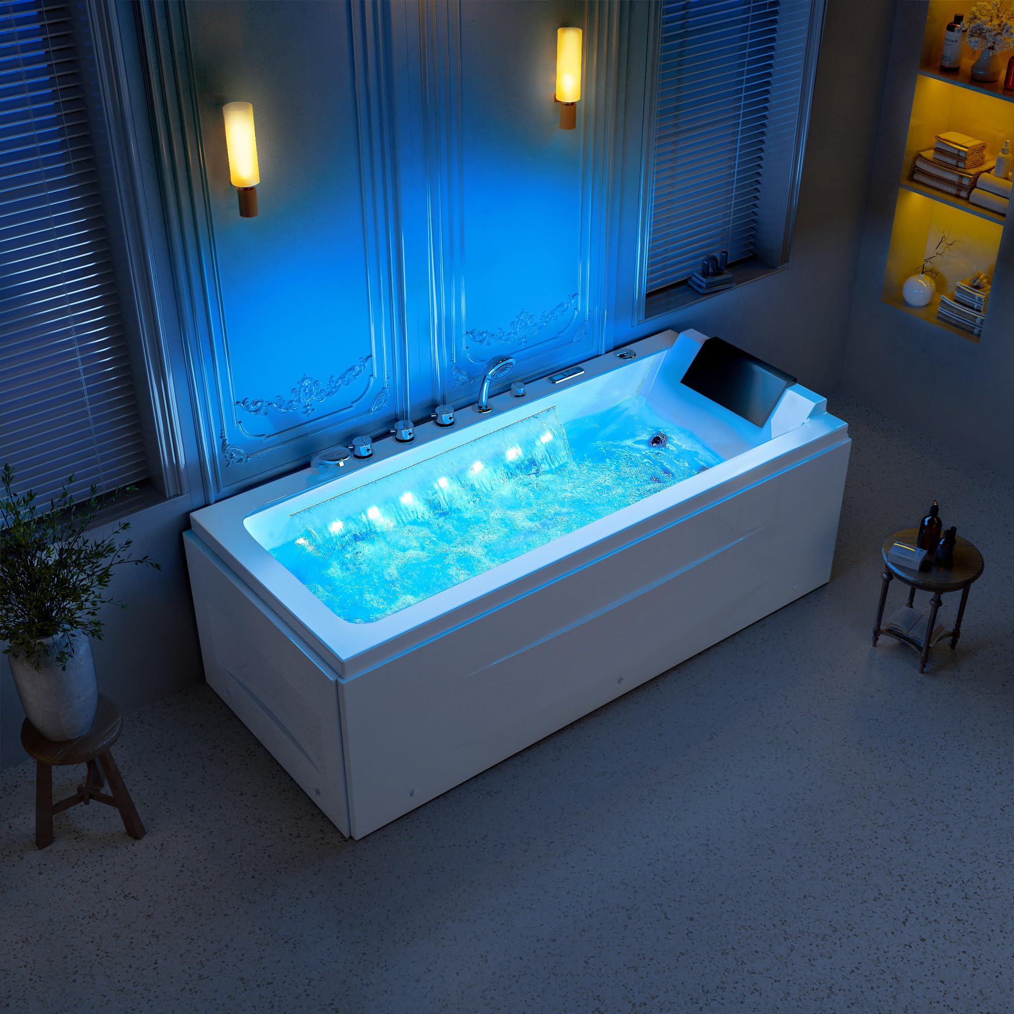 Whirlpool Bathtub, 67-Inch Jetted Bathtub, Hydro Massage – Grizzly