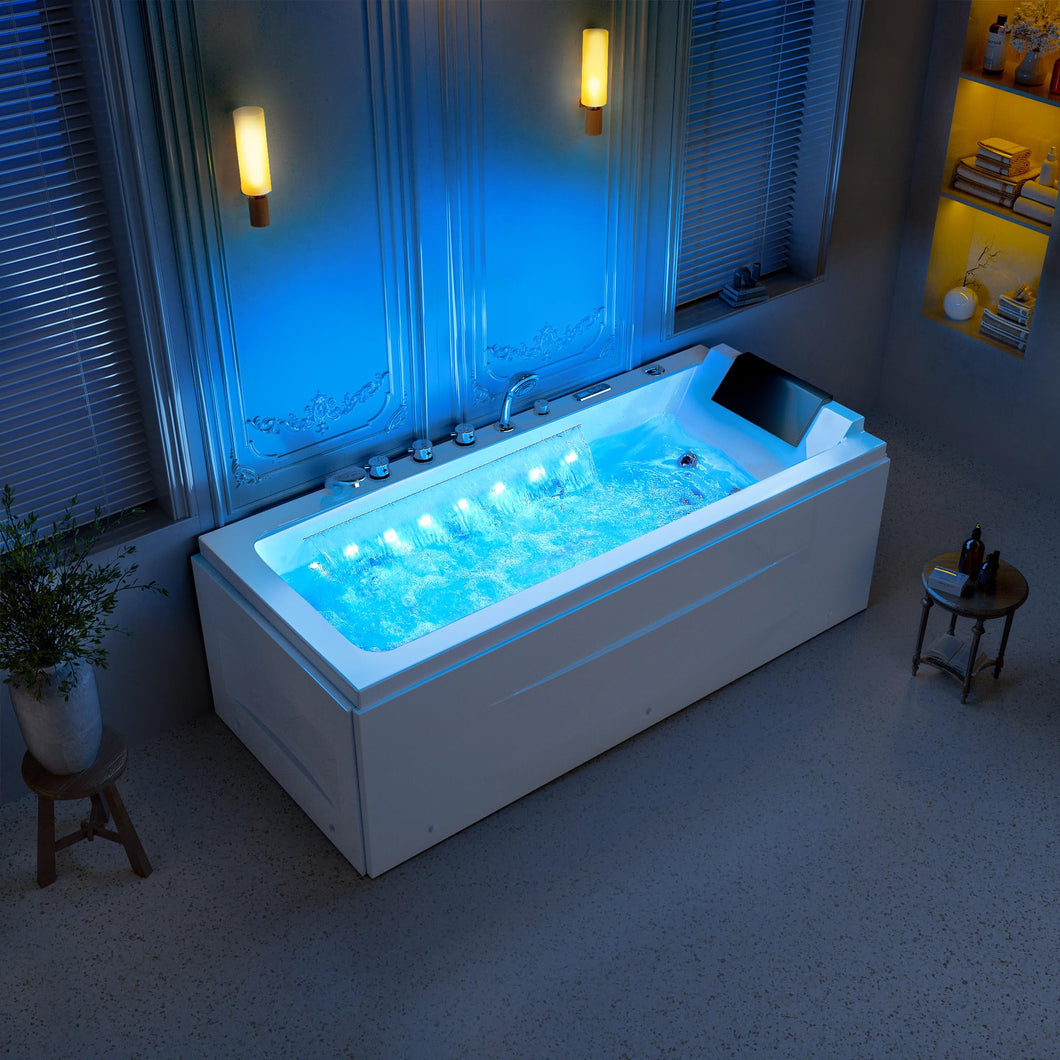 Whirlpool Bathtub, 67-Inch Jetted Bathtub, Hydro Massage