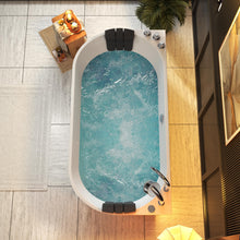 Acrylic Freestanding Tub Hydromassage Oval Shaped Whirlpool 8 Water Jets Soaking SPA