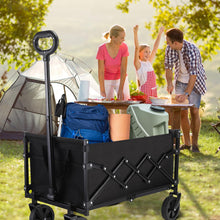 Foldable Utility Wagon Cart with Wheels and Telescopic Handle for Gardening Camping Shopping and Outdoor Sport
