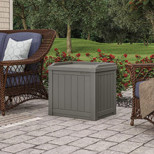 Outdoor Storage Box - 22 Gallon Stone Gray Resin Outdoor Deck Box with Seat, Weatherproof Patio Storage Bin Container for Keeping Cushions, Tools, & Towels for Pool, Yard, & Garden