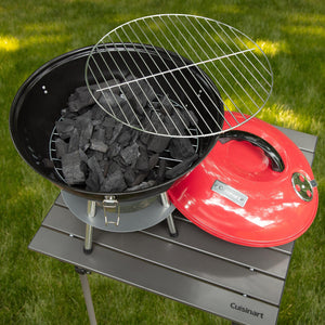 Cuisinart CCG-190RB Portable Charcoal Grill, 14-Inch, Red