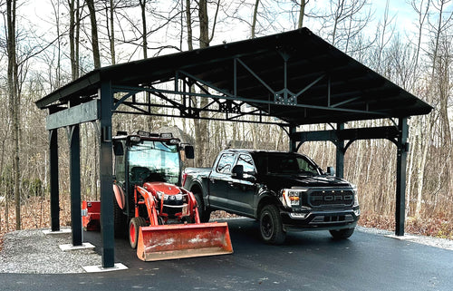 20 Foot Wide Steel Kootenay Carport Kit