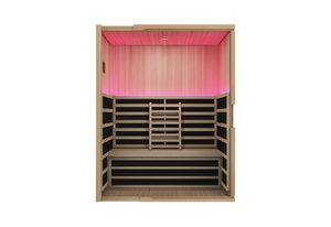Blisspod Full Spectrum Sauna, Canadian Hemlock Ultra Low EMF, Infrared & Red Glass Heater & Chromotherapy – 3 Person