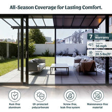 Sierra Cabrio Patio Cover Kit in Grey Frame with Opaque Grey Panels | CANOPIA by PALRAM